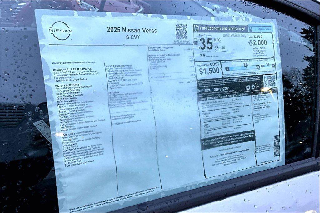 new 2025 Nissan Versa car, priced at $19,102