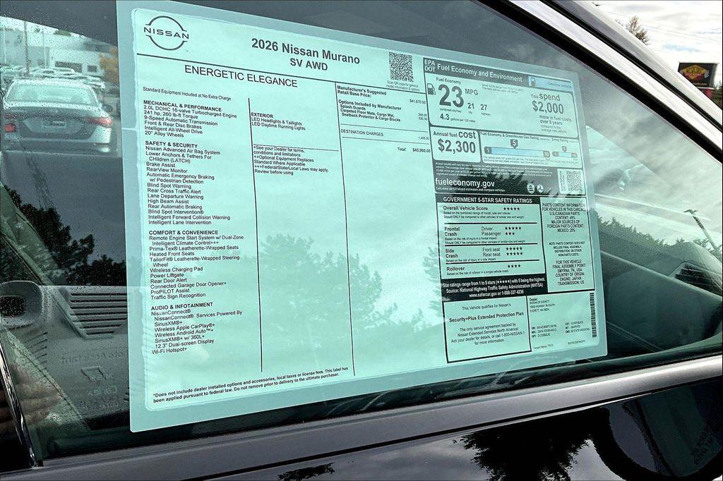 new 2026 Nissan Murano car, priced at $36,852