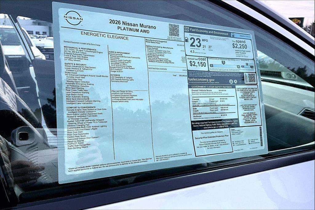 new 2026 Nissan Murano car, priced at $46,276