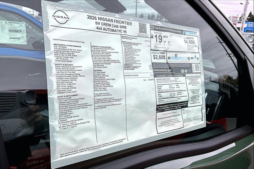 new 2026 Nissan Frontier car, priced at $41,032