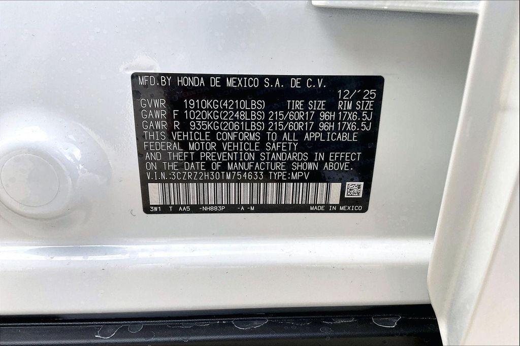 new 2026 Honda HR-V car, priced at $28,936