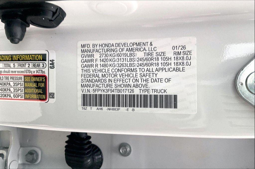 new 2026 Honda Ridgeline car, priced at $46,304