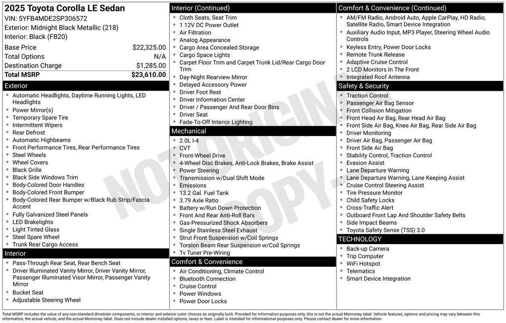 used 2025 Toyota Corolla car, priced at $22,989