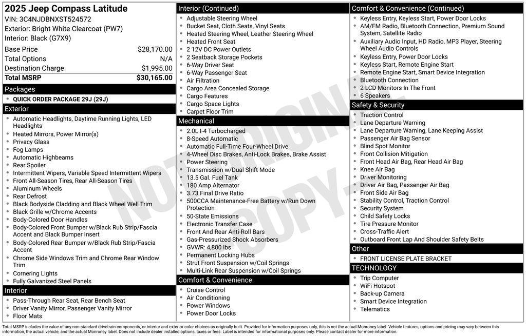 used 2025 Jeep Compass car, priced at $20,668