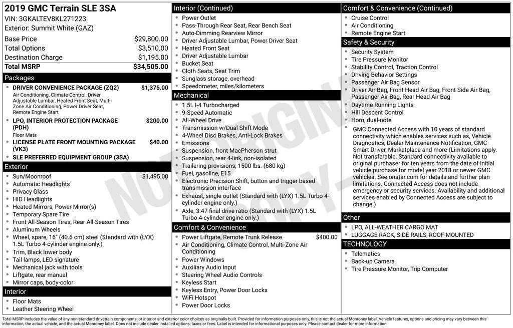 used 2019 GMC Terrain car, priced at $13,298