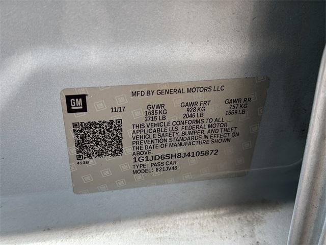 used 2018 Chevrolet Sonic car, priced at $7,654