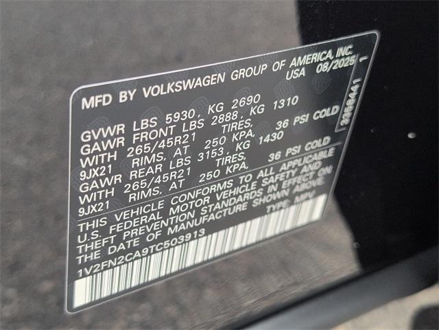 new 2026 Volkswagen Atlas car, priced at $51,992