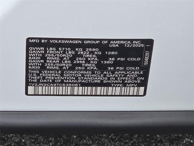 new 2026 Volkswagen Atlas car, priced at $44,340