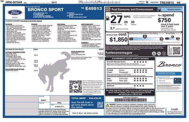 new 2026 Ford Bronco Sport car, priced at $38,583