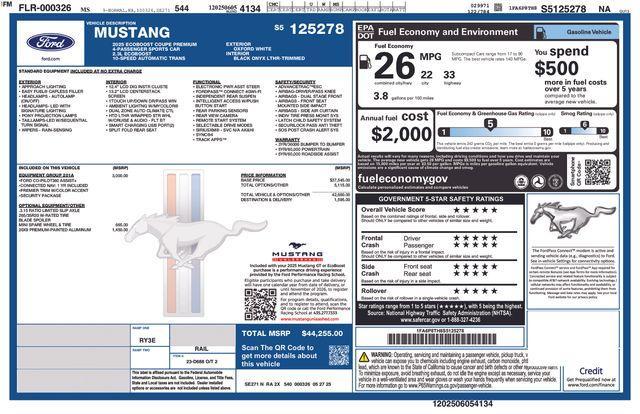 new 2025 Ford Mustang car, priced at $38,630