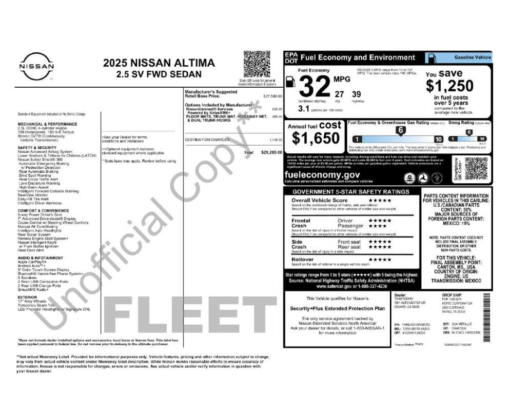 used 2025 Nissan Altima car, priced at $19,935