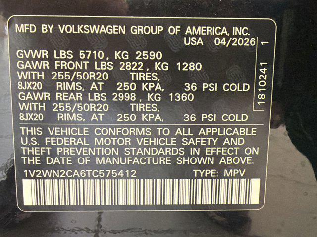new 2026 Volkswagen Atlas car, priced at $44,825