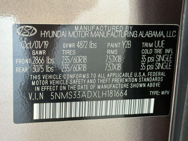 used 2020 Hyundai Santa Fe car, priced at $14,796