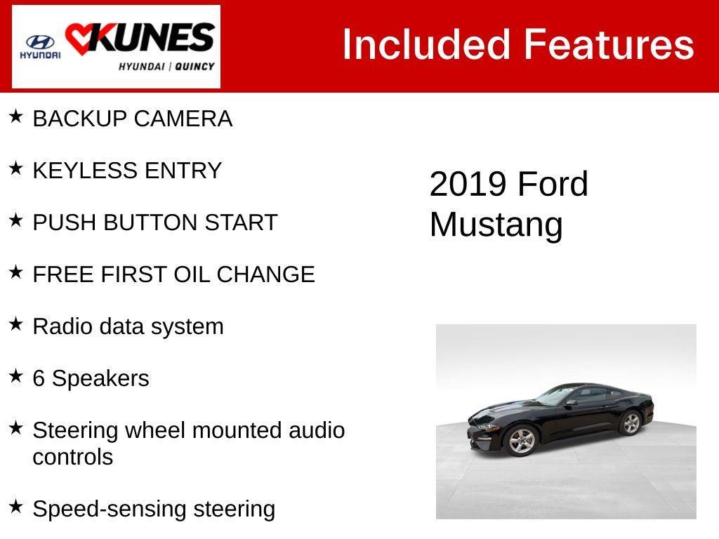 used 2019 Ford Mustang car, priced at $23,262