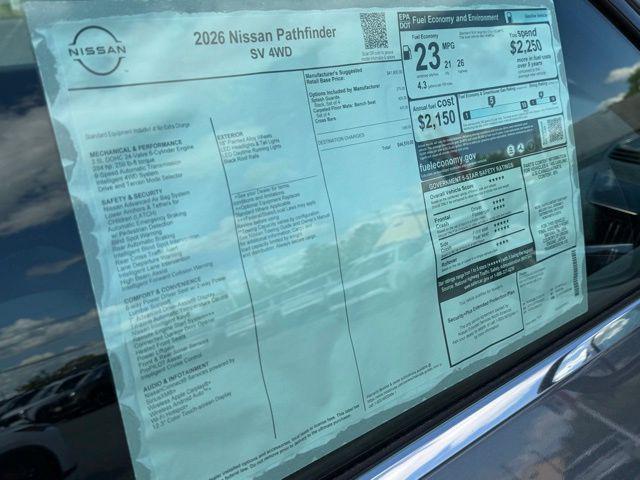 new 2026 Nissan Pathfinder car, priced at $37,853