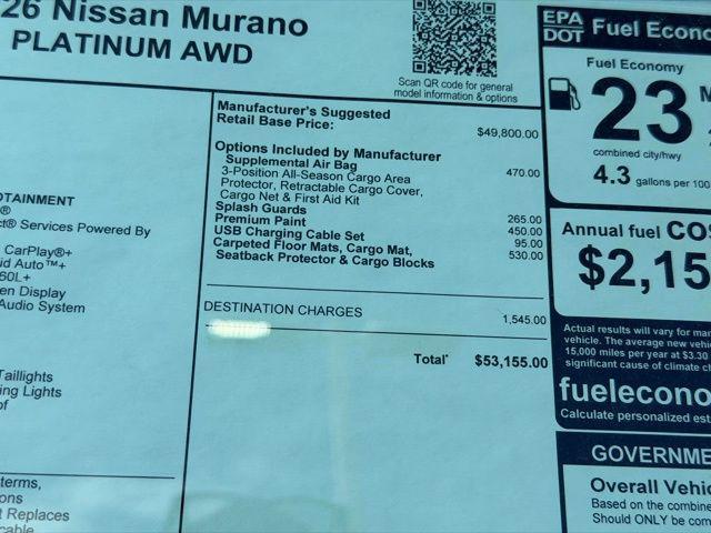 new 2026 Nissan Murano car, priced at $45,457