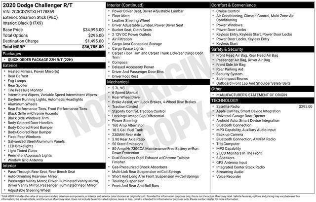 used 2020 Dodge Challenger car, priced at $27,587