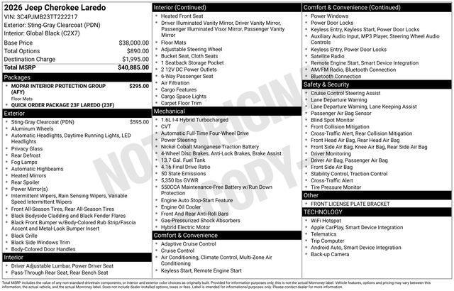 new 2026 Jeep Cherokee car, priced at $39,385