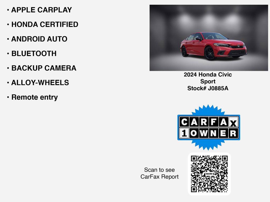 used 2024 Honda Civic car, priced at $24,541