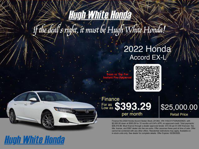 used 2022 Honda Accord car, priced at $25,000