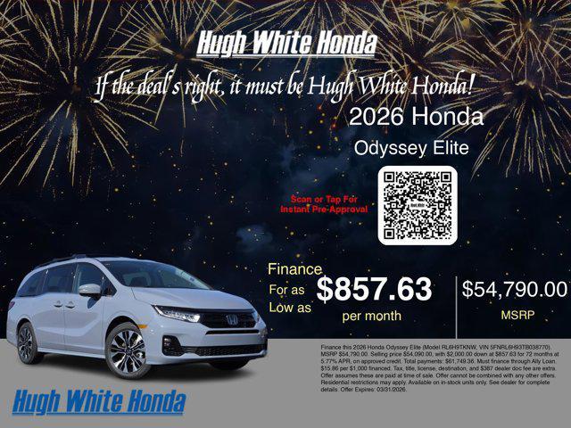 new 2026 Honda Odyssey car, priced at $54,090