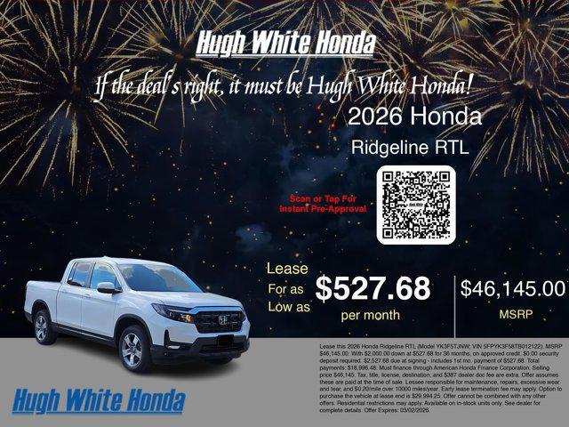 new 2026 Honda Ridgeline car, priced at $44,145