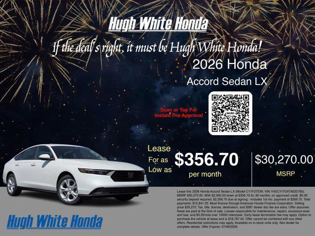 new 2026 Honda Accord car, priced at $29,049