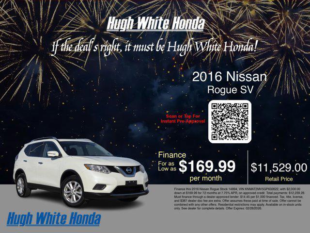 used 2016 Nissan Rogue car, priced at $11,529