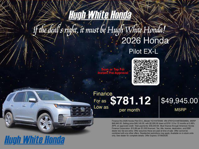new 2026 Honda Pilot car, priced at $49,145
