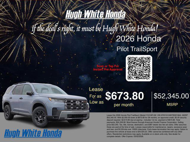 new 2026 Honda Pilot car, priced at $52,345