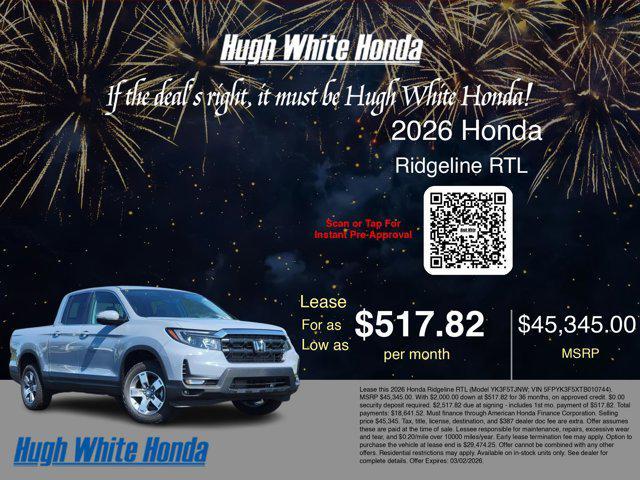 new 2026 Honda Ridgeline car, priced at $43,345