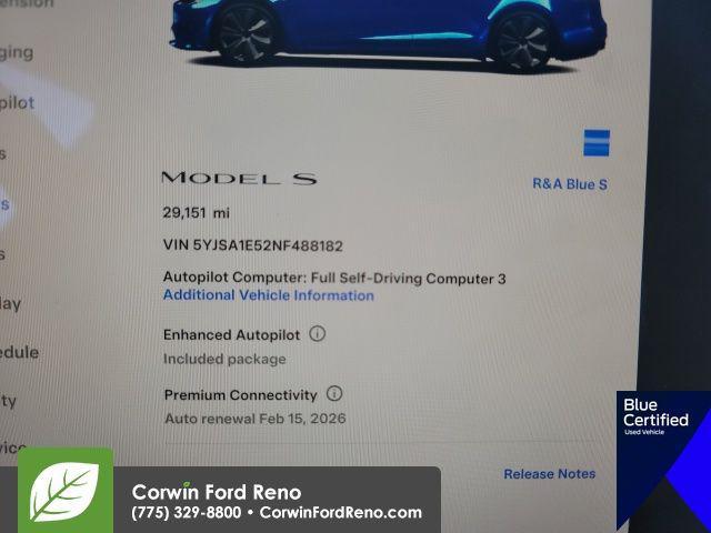 used 2022 Tesla Model S car, priced at $44,989