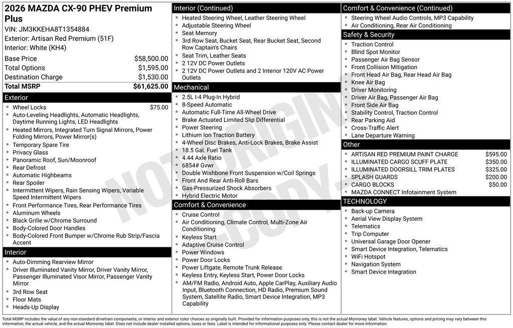 new 2026 Mazda CX-90 car, priced at $57,891