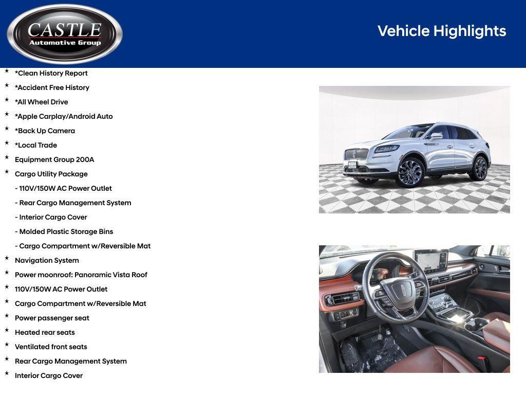 used 2021 Lincoln Nautilus car, priced at $28,182