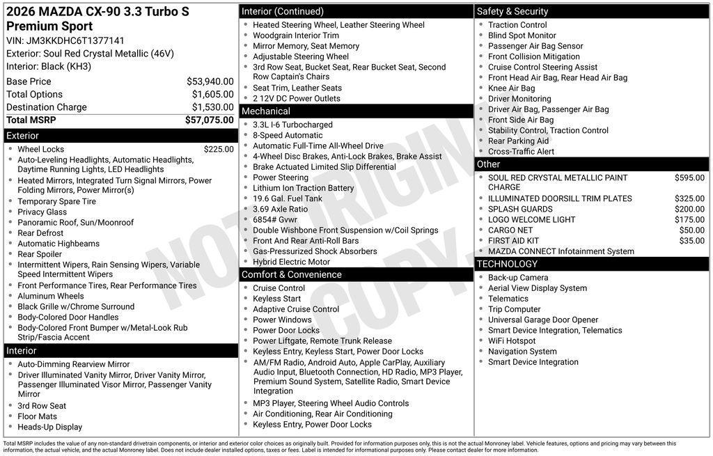 new 2026 Mazda CX-90 car, priced at $53,046