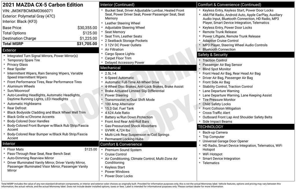 used 2021 Mazda CX-5 car, priced at $23,743