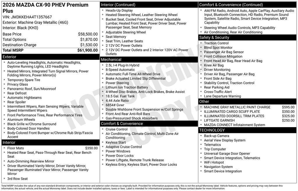 new 2026 Mazda CX-90 car, priced at $58,611