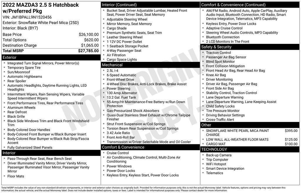 used 2022 Mazda Mazda3 car, priced at $17,854