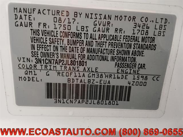 used 2018 Nissan Versa car, priced at $2,995