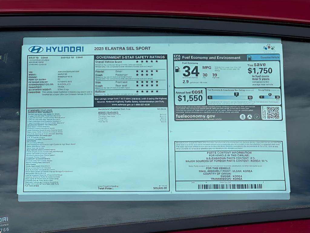 used 2025 Hyundai Elantra car, priced at $22,996