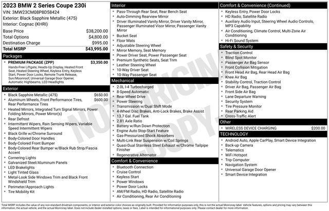 used 2023 BMW 230 car, priced at $31,241