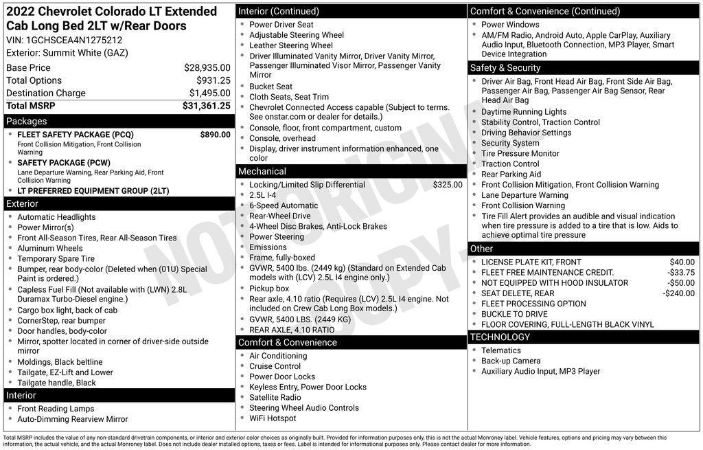 used 2022 Chevrolet Colorado car, priced at $19,589