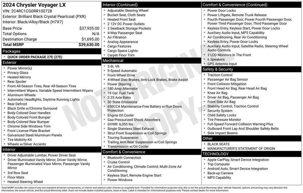 used 2024 Chrysler Voyager car, priced at $21,749