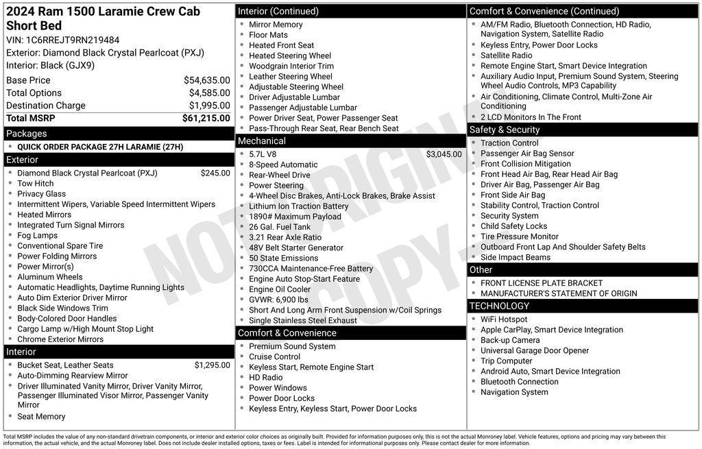 used 2024 Ram 1500 car, priced at $31,490