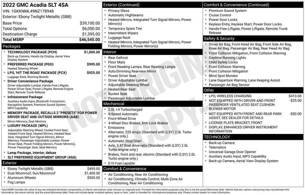 used 2022 GMC Acadia car, priced at $25,950