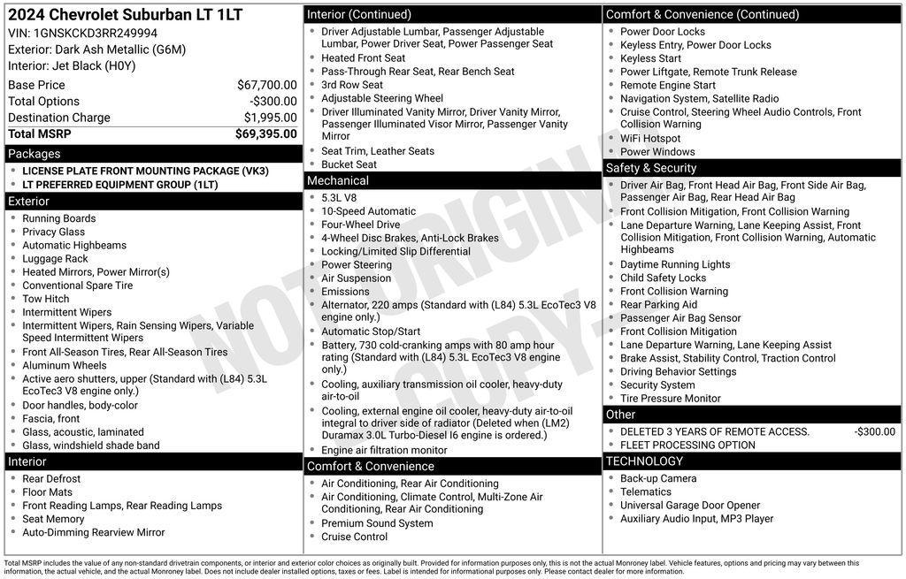 used 2024 Chevrolet Suburban car, priced at $47,826