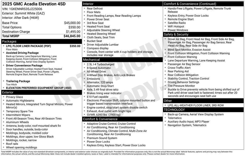 used 2025 GMC Acadia car, priced at $38,154