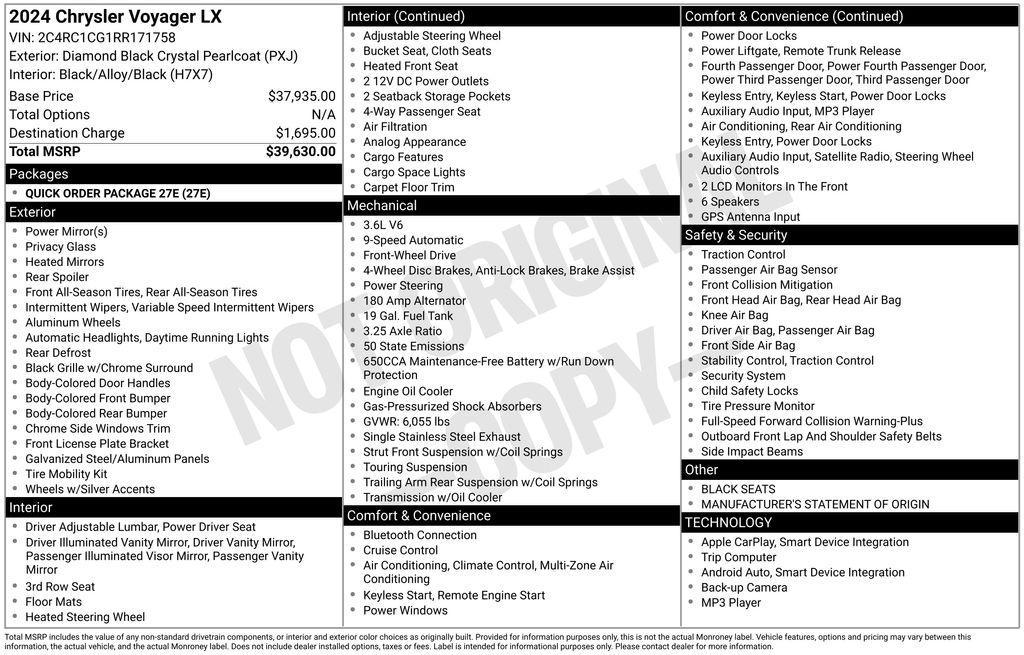 used 2024 Chrysler Voyager car, priced at $25,113