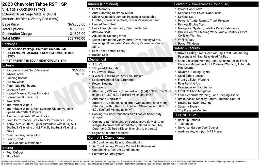 used 2023 Chevrolet Tahoe car, priced at $49,243