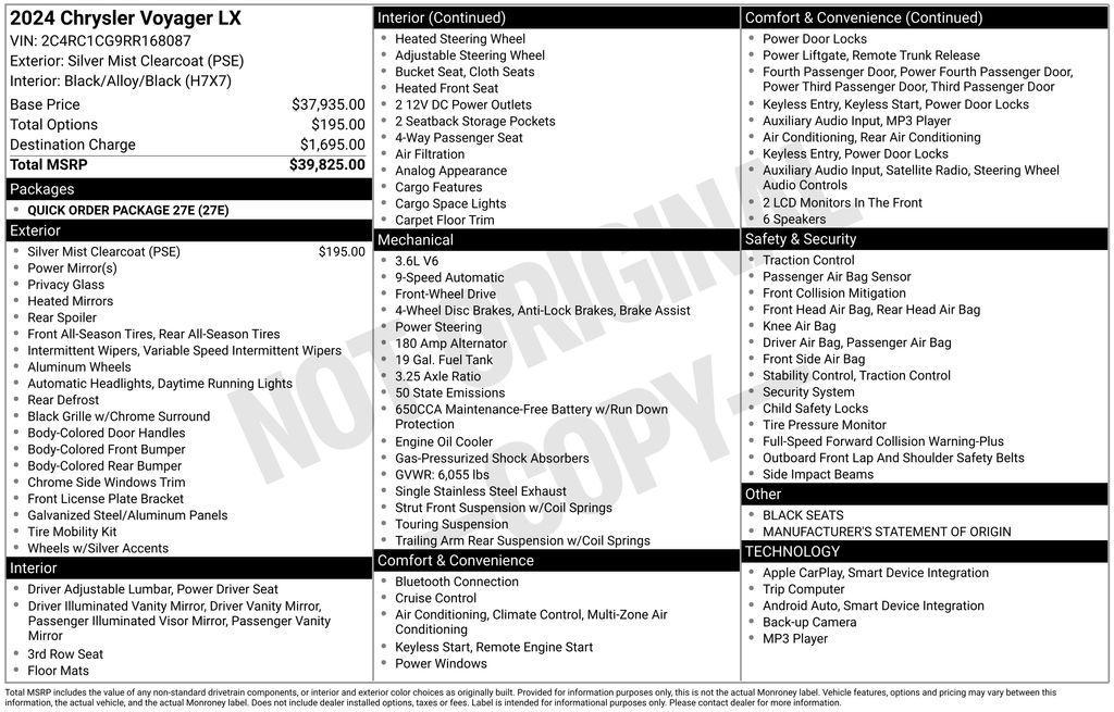 used 2024 Chrysler Voyager car, priced at $25,099